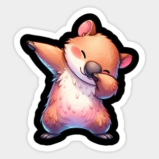 Cute Kawaii Wombat Dabbing Sticker